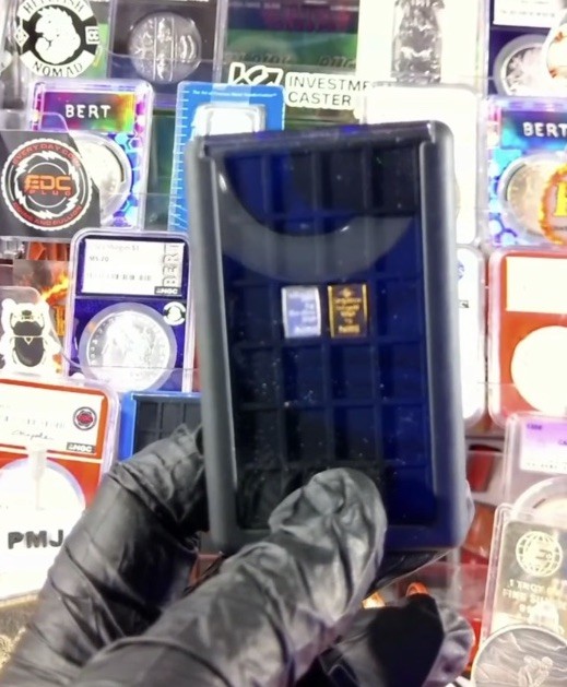 Degussa Feingold 1 Gram .9999 Gold Bar + 1 Gram Valcambi Silver In Element Case