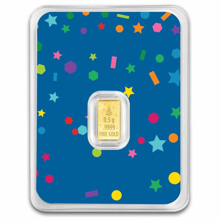 1/2 gram Gold Bar – Happy Birthday (Confetti Card TEP)