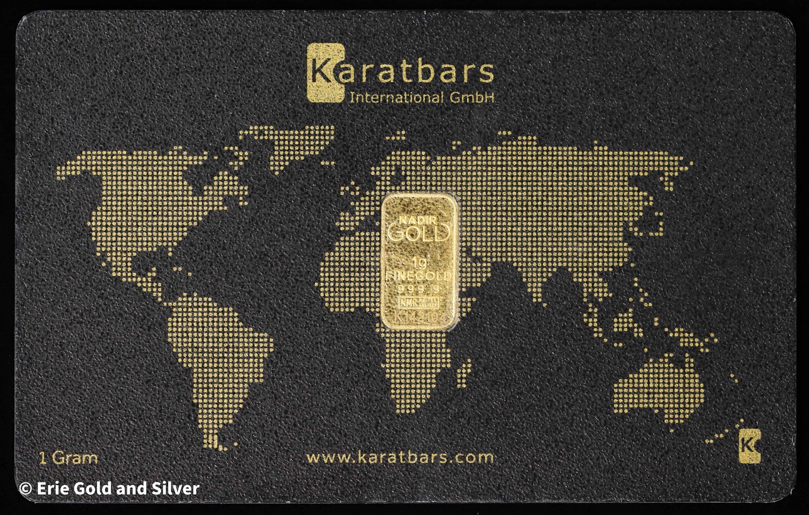 Karatbars 1 Gram .9999 Gold Bar in Assay Card