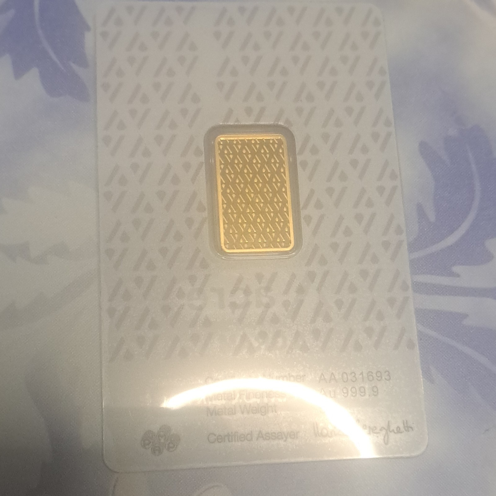 Acre 5 Gram Gold Bar 999.9 Fine Gold Bar in Assay Card