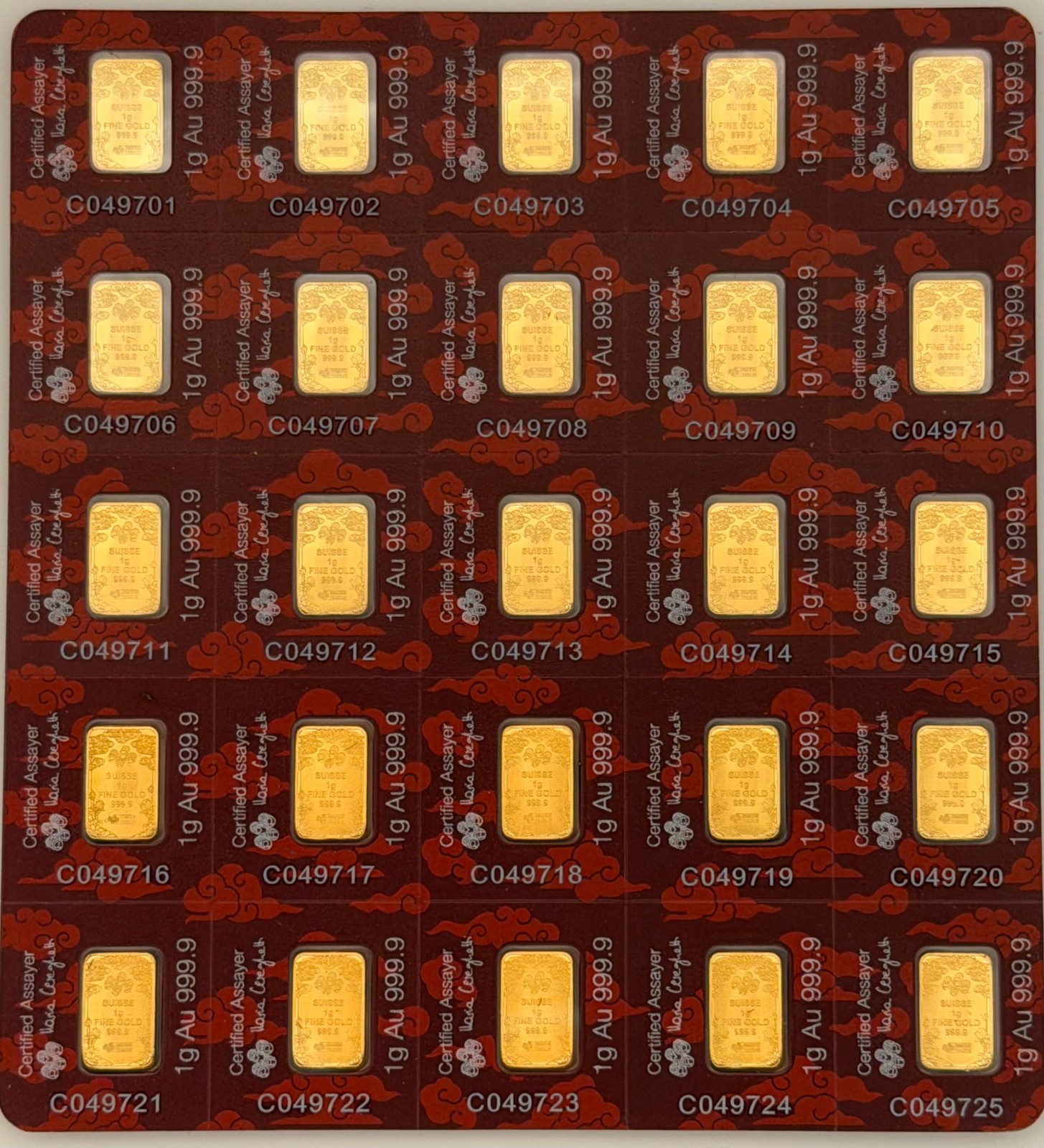 PAMP Dragon 1 Gram Gold Bar Multigram Good Luck Dragon .9999 Fine Bar