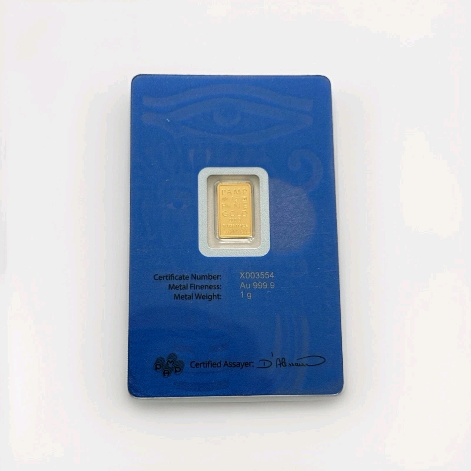 PAMP Tutankhamun 1g Gold Bar Tutankhamun The Eye of Horus 999.9 Proof