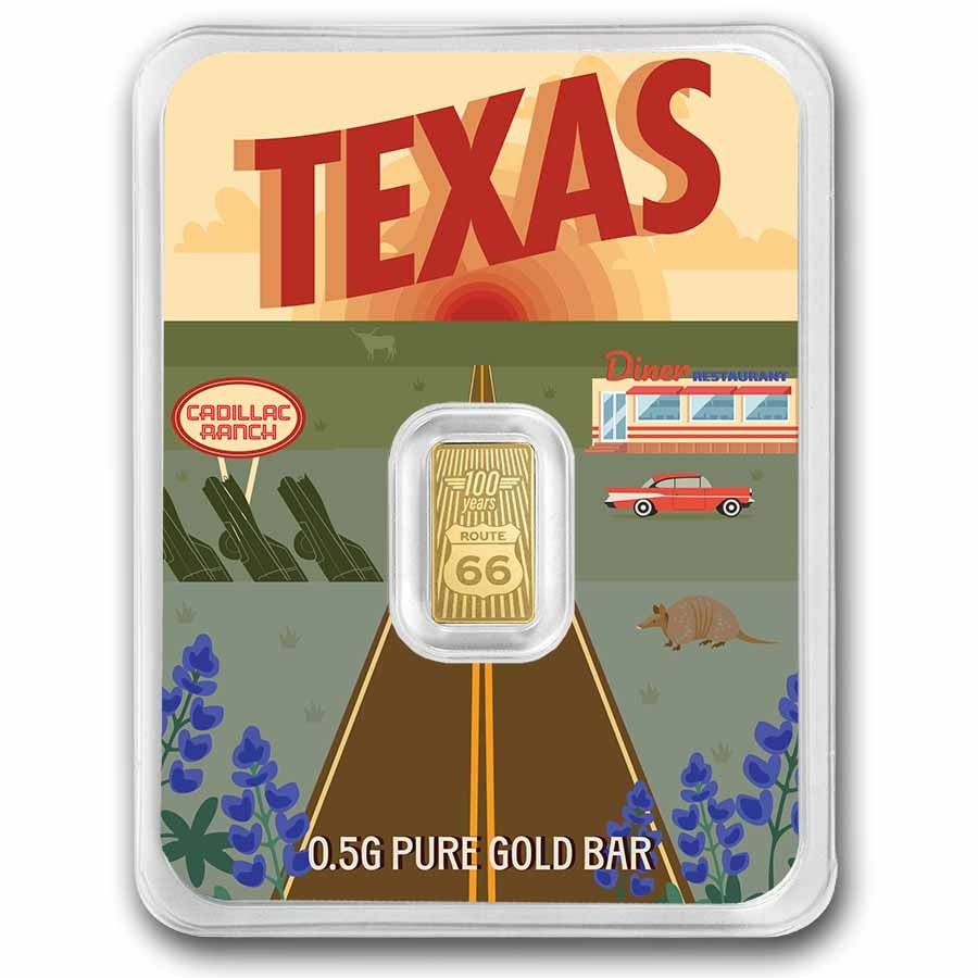 1/2 gram Gold Bar – Route 66 (Texas TEP)