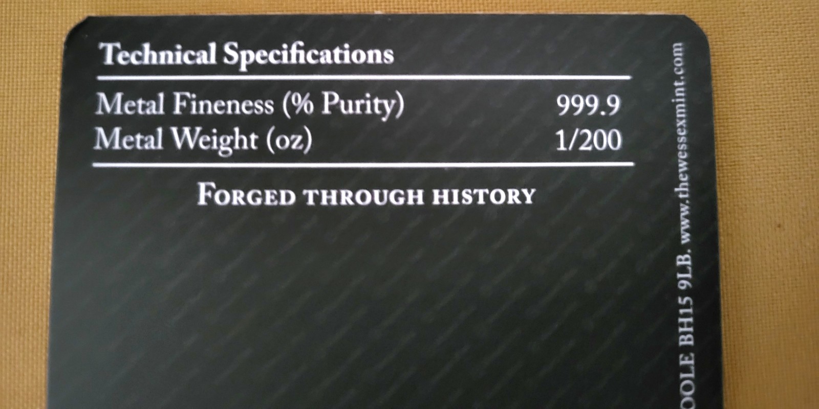 Wessex Mint x3 1/200th 24ct Gold Bars Brand New Sealed
