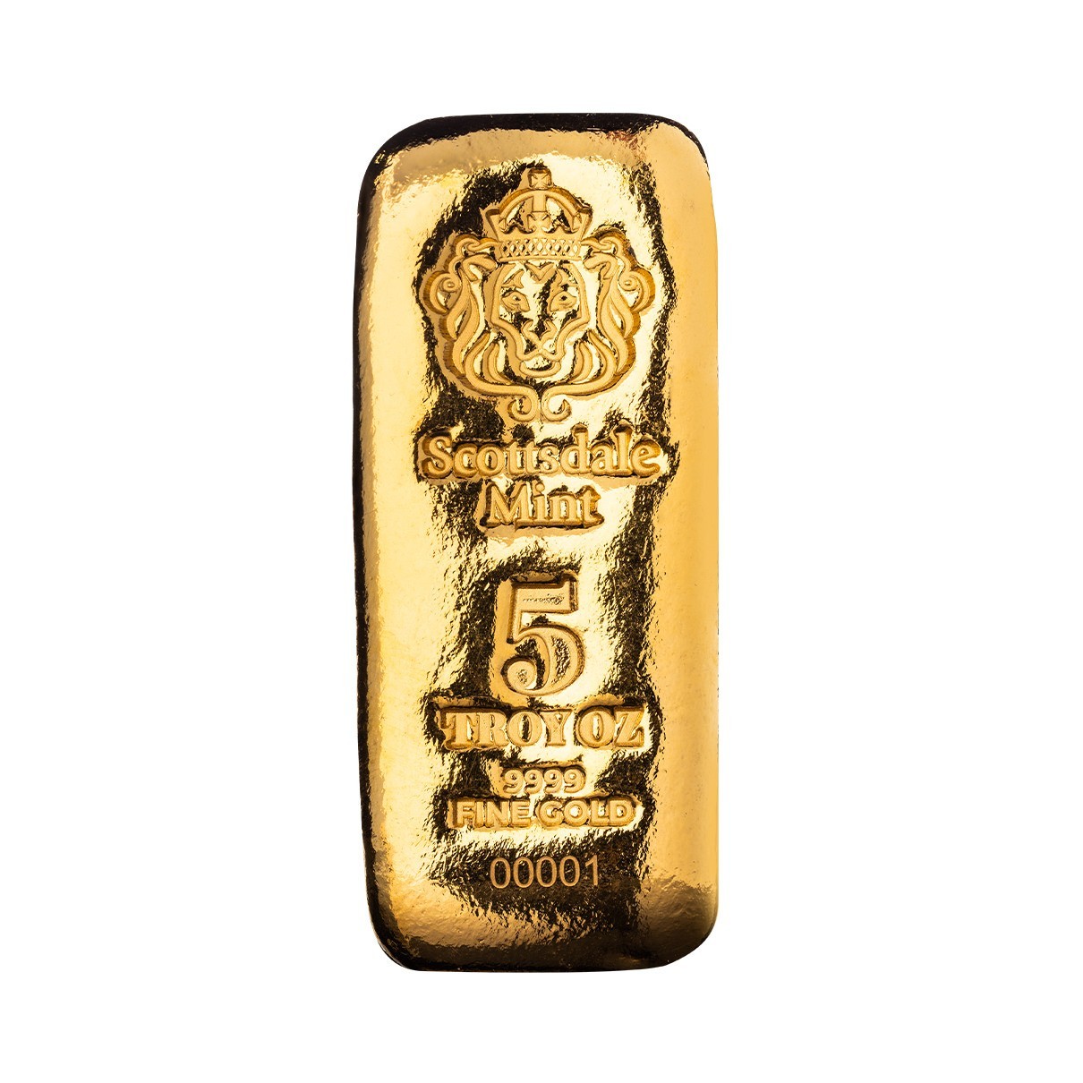 5 oz .9999 Gold Bar by Scottsdale Mint – Cast Gold Bullion Bar #A729