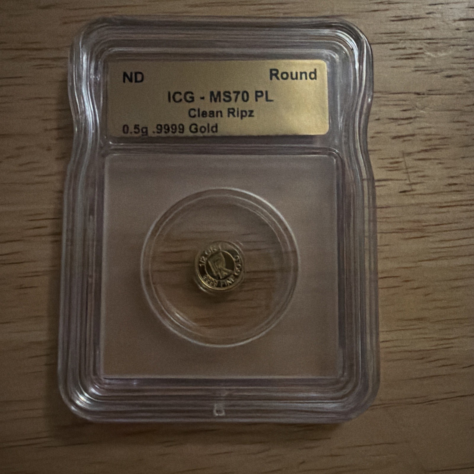 ICG Slabbed MS70PL 1/2 Gram Gold- .9999 Fine Gold Coin – Clean Ripz – 0.5g GOLD