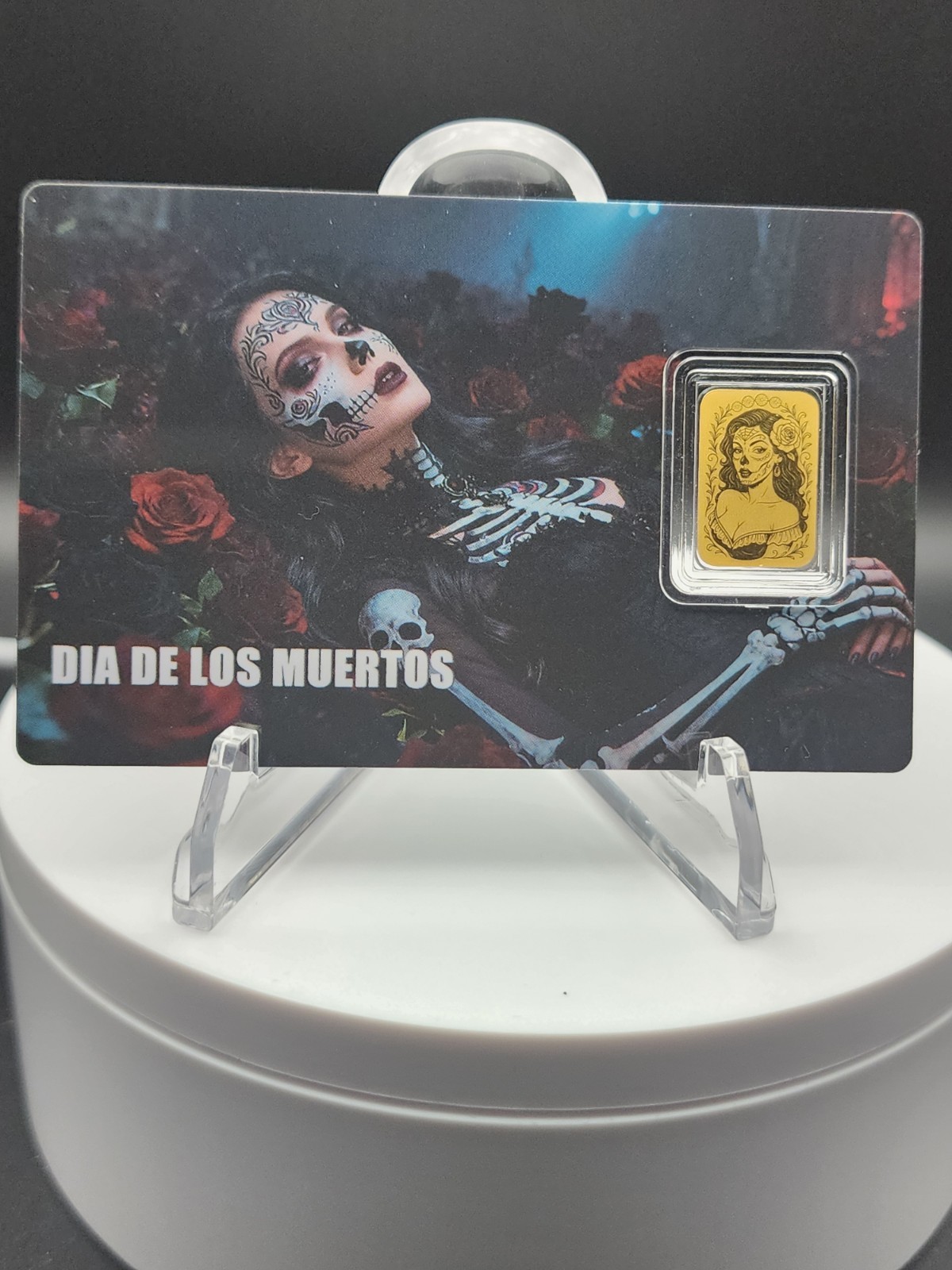 1/1000 oz Gold Bar Republic of Liberia 2026 Dia de los Muertos Roses .9999 Fine