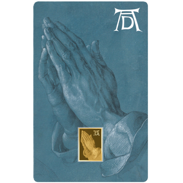 Chad Praying Hands Albrecht Durer 1/1000oz 999 Gold Coin in Themed Card