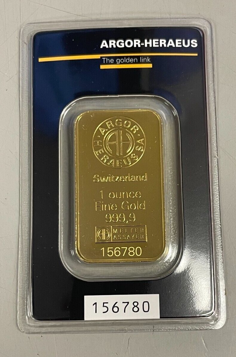 Gold 1 oz Random Brand .9999 fine Gold Bar in Sealed Assay Card