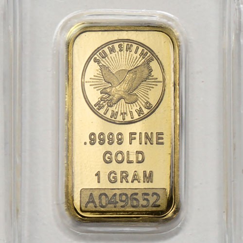 1 Gram Sunshine Gold Bar (New w/ Assay, MintMark SI) ON SALE!