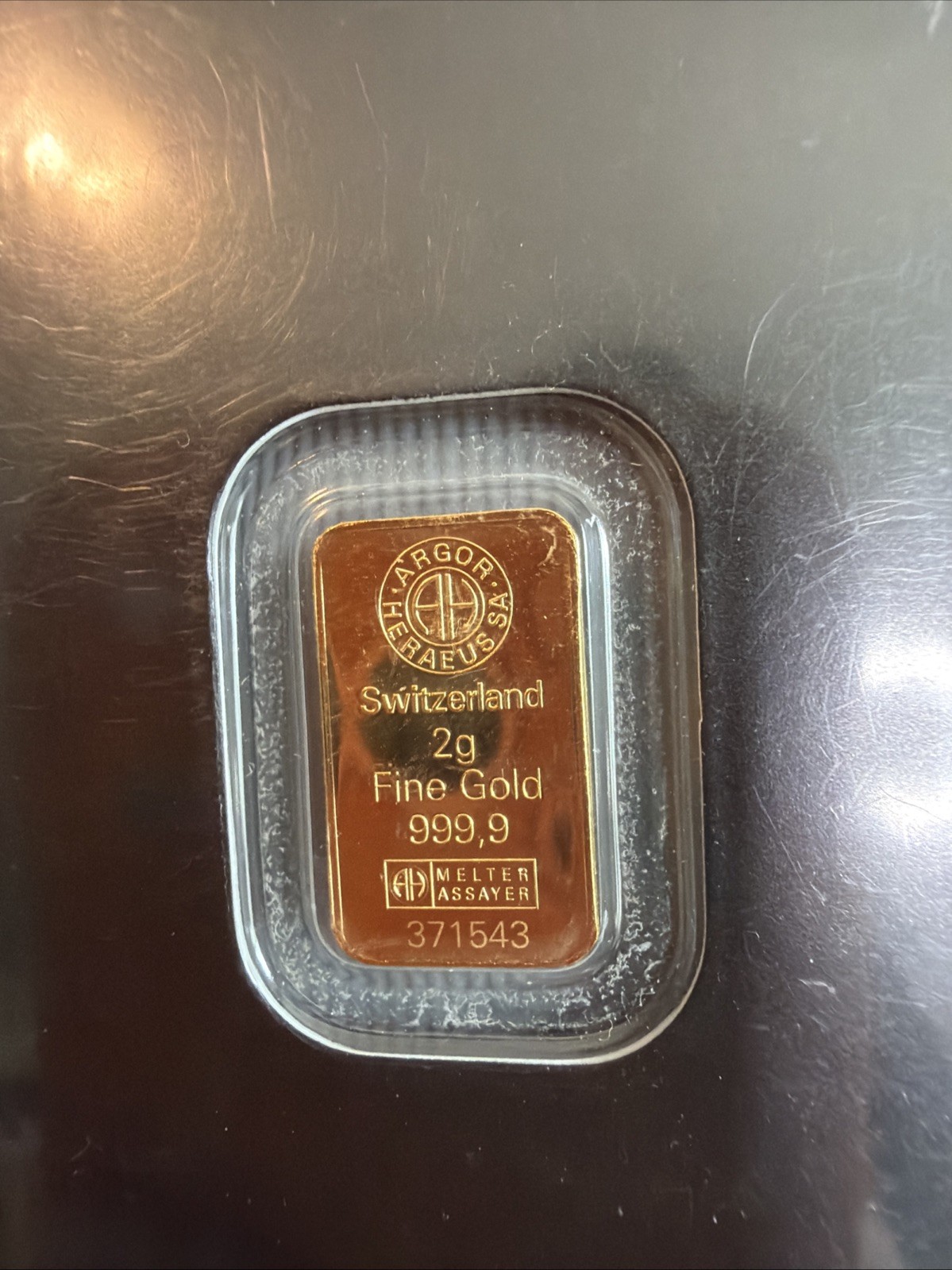 Argor Heraeus 2g Gold Bar MINT NEW! JM bullion Certified W/ Matching Numbers!