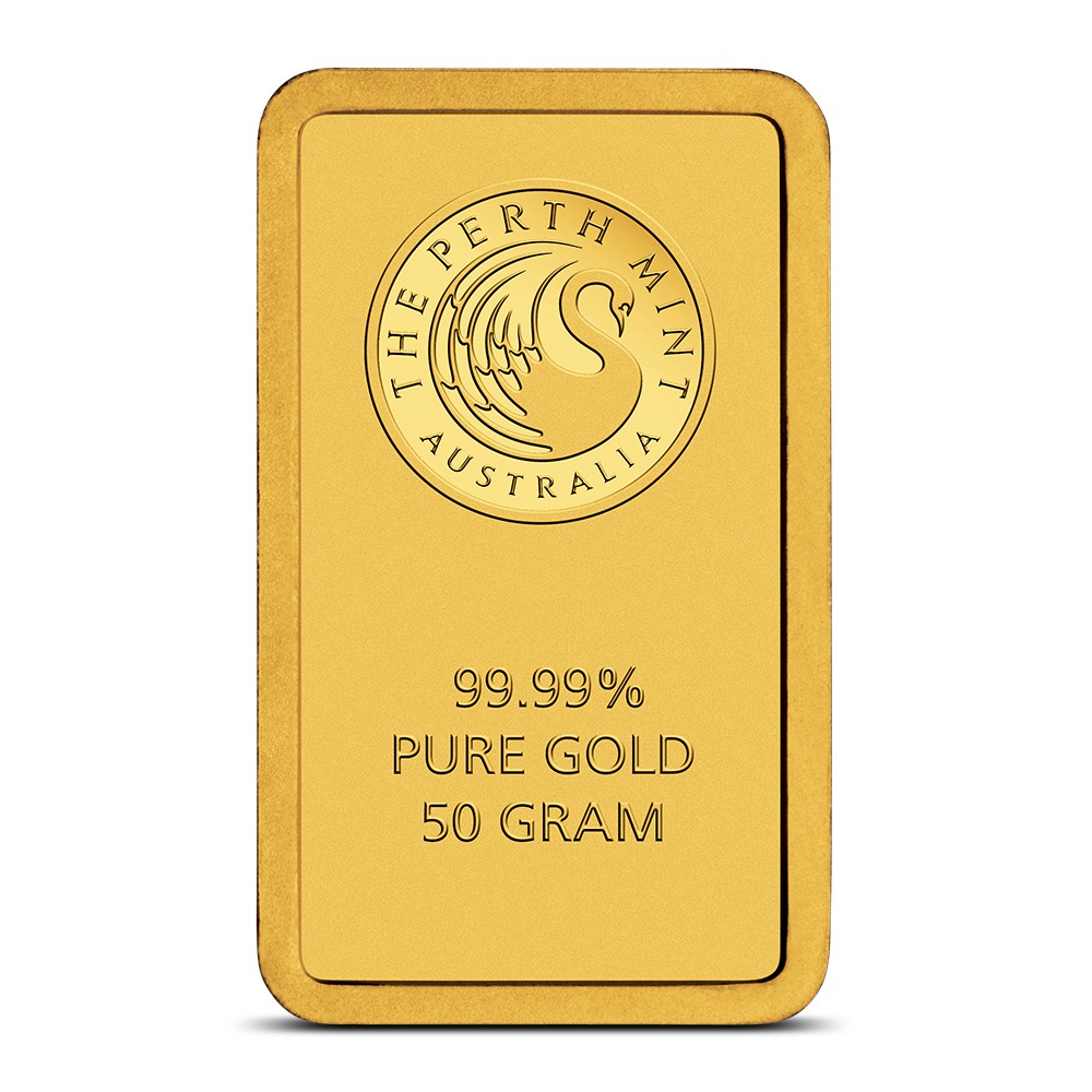 50 Gram Perth Mint Gold Bar (New w/ Assay)