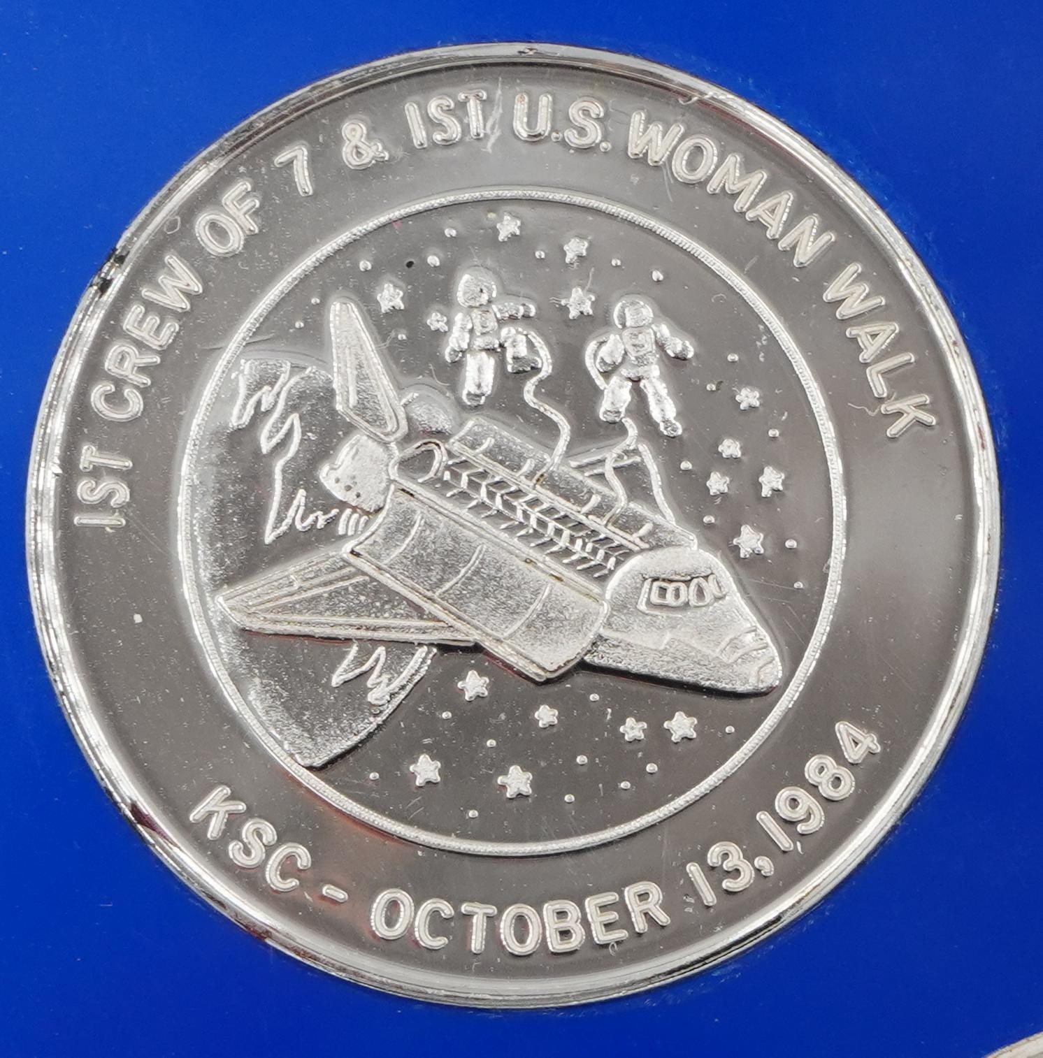 10oz Pure Silver NASA Commemorative Medallion Set Custom Shuttle Display Stand