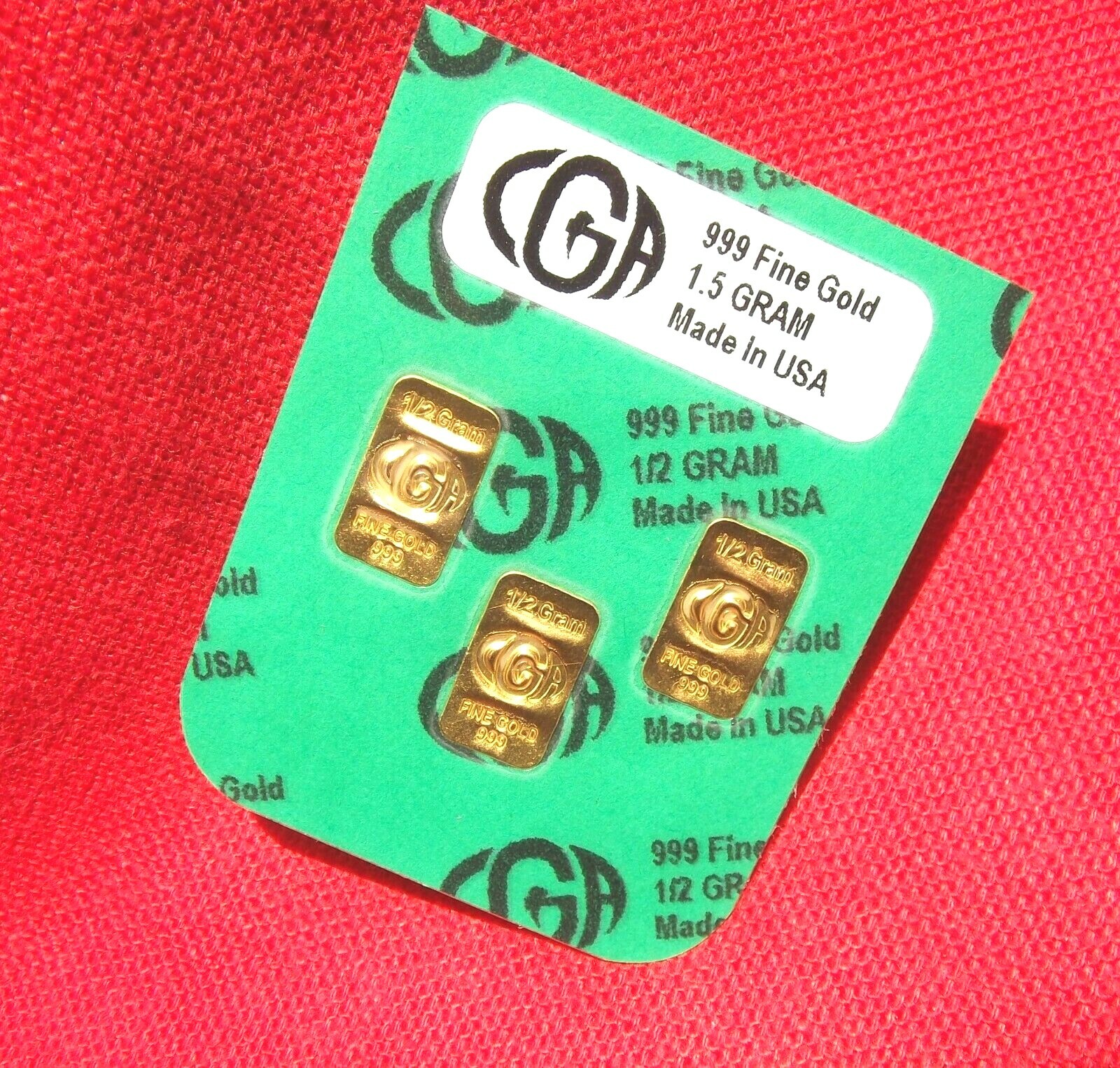 GOLD 1 . 5 GRAM 24K PURE CGA BULLION BAR 999 THE SUPER PREPPER COMBO PACK.