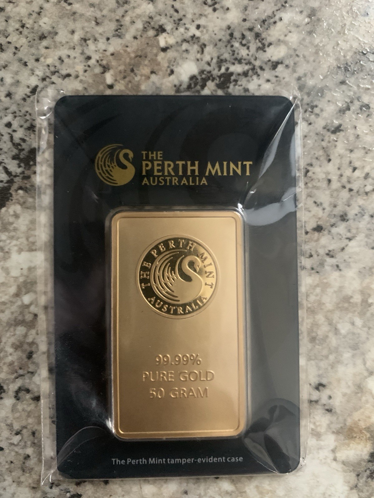 The Perth Mint 0.9999 Fine Gold Bar 50g Each (2 Bars) Total 100g