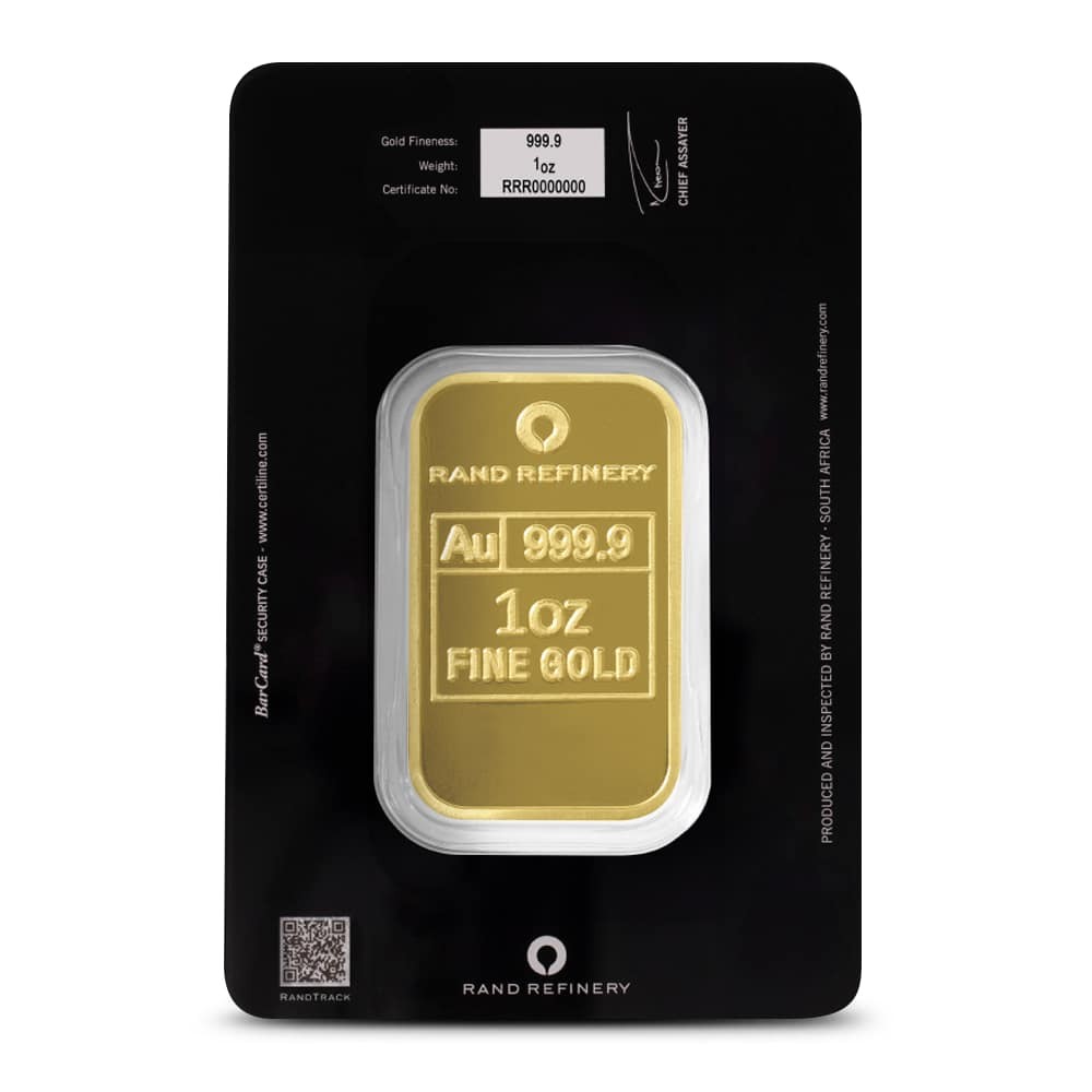1 oz Rand Refinery Gold Bar (Black Assay)