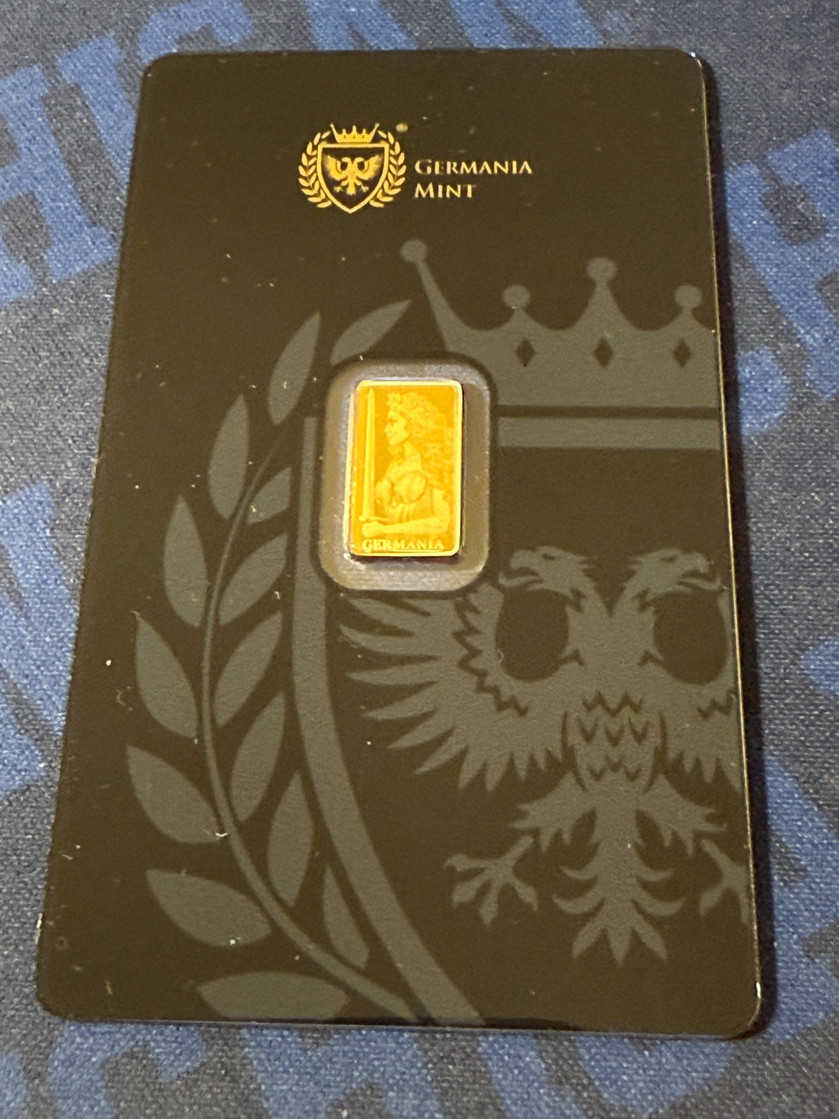 🔥2026 Germania Mint Lady Germania 1/200 oz .9999 Fine Gold Bar Proof Assay Card