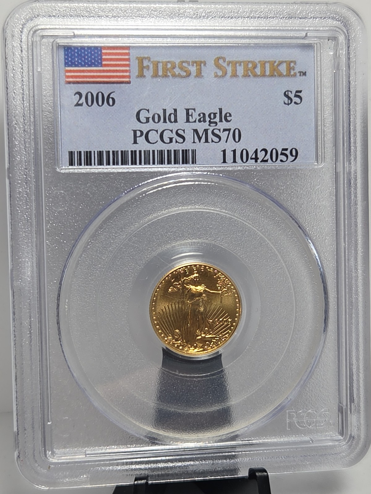 2006 $5 Gold American Gold Eagle PCGS MS70 1/10th oz. #784