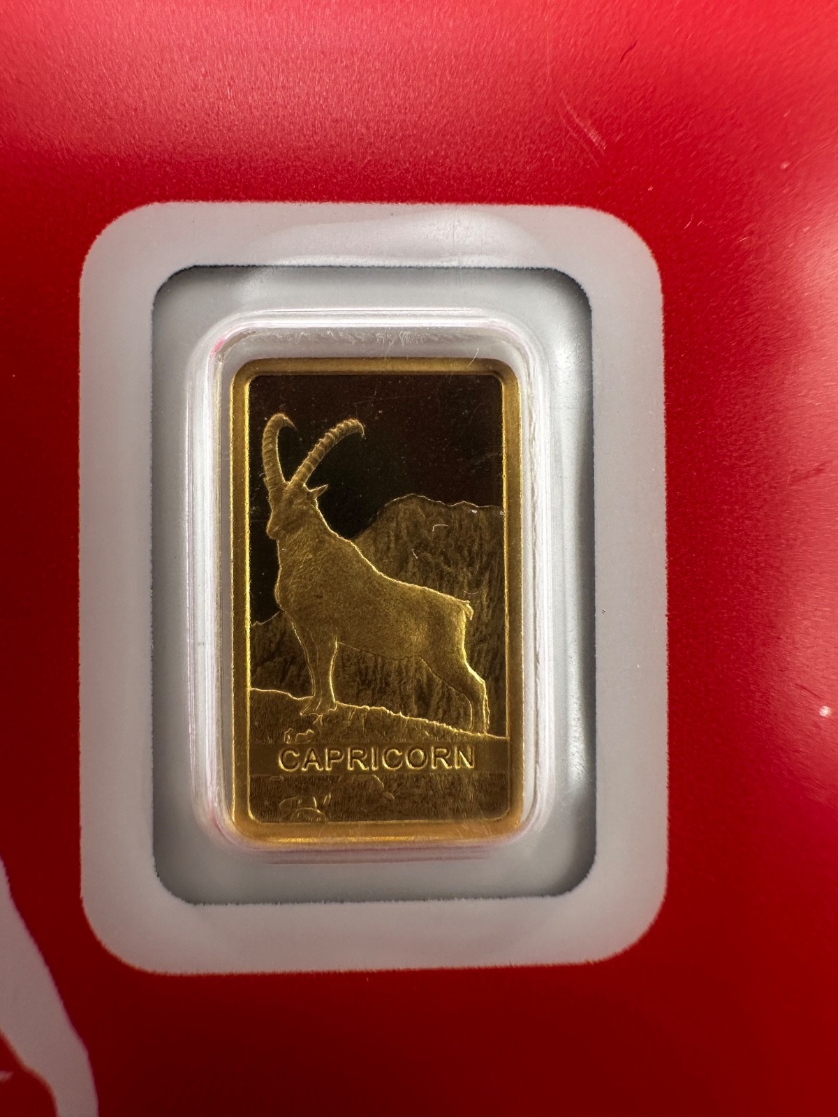 PAMP Suisse Capricorn 1g Gold Bar .999 Red Series Switzerland Goldbarren