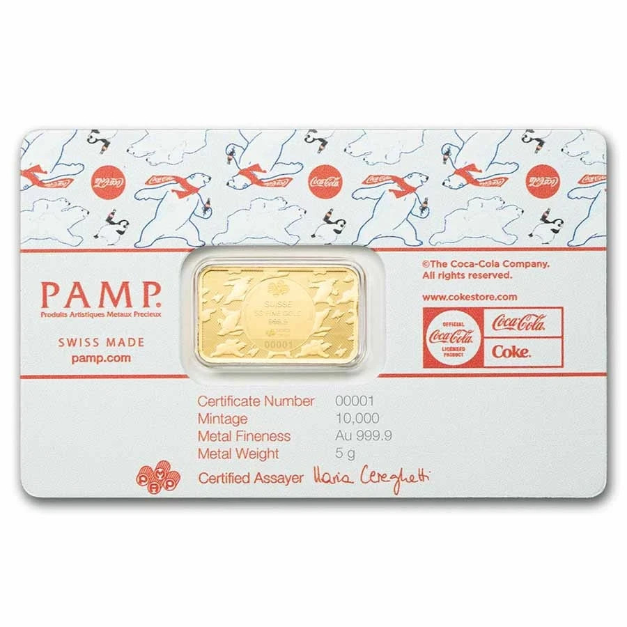 5 gram Gold Bar – PAMP Coca-Cola® Polar Bear & Friends