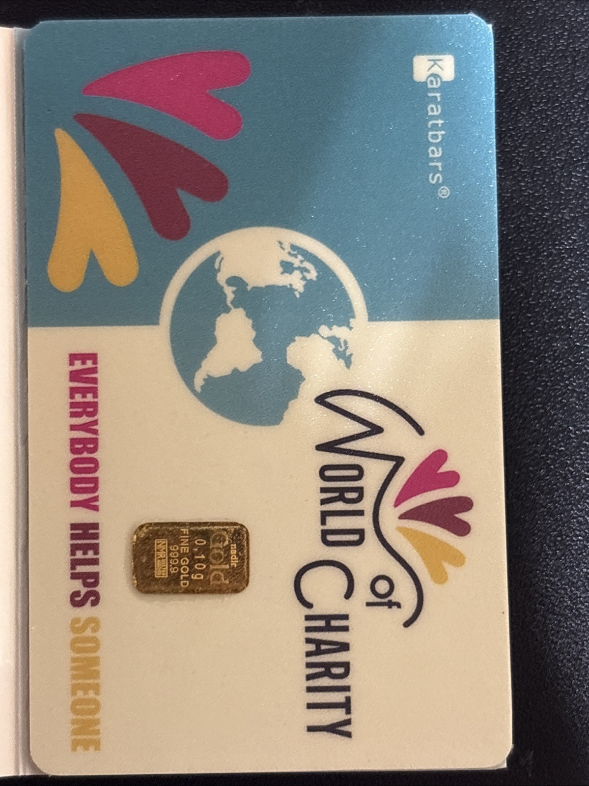 Nadir Refinery 24K Karatbar Gold, 0.10g, .999 Fine