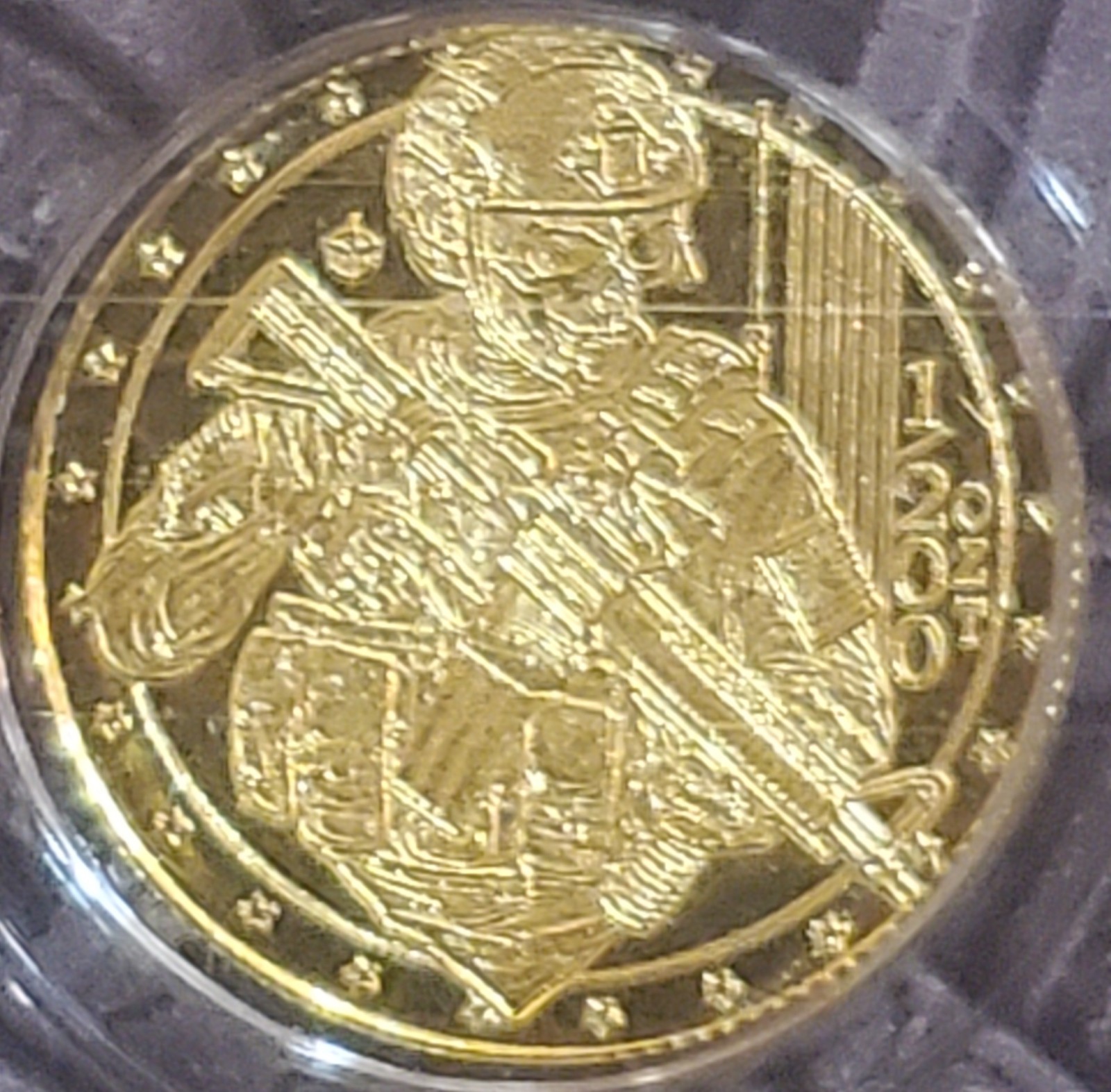 Tactical Skeleton Soldier 1/200th oz .9999 Fine Gold Plug in Capsule W/Art Card