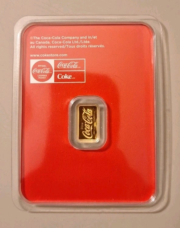 🥤 Coca-Cola 1/2 Gram .9999 Pure Gold Bar in Assay Package – Collectible Gold ✨