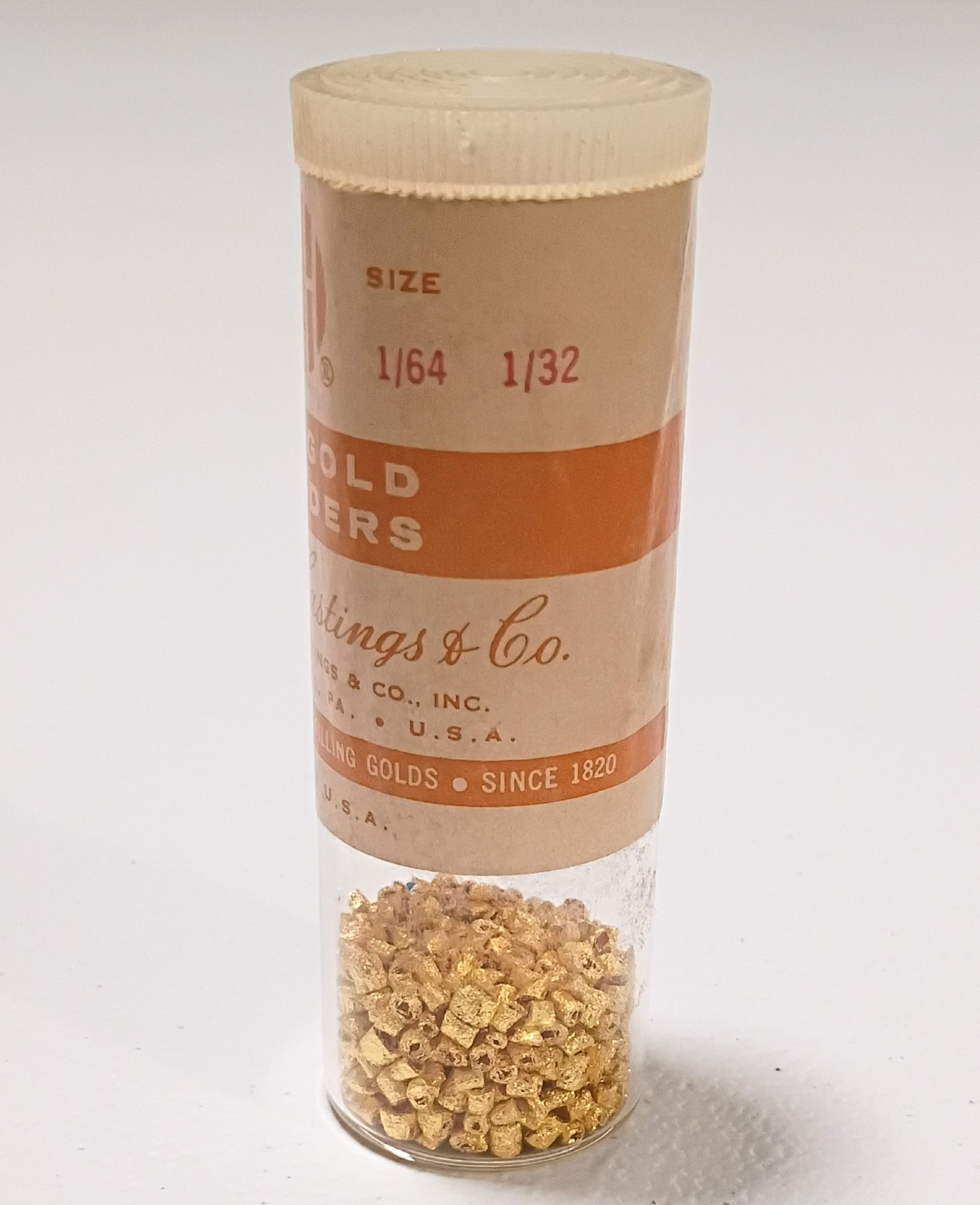 Tested 24K 1.8 g VTG Dental Pure Gold Cylinders Morgan Hastings PA, 1/64 1/32
