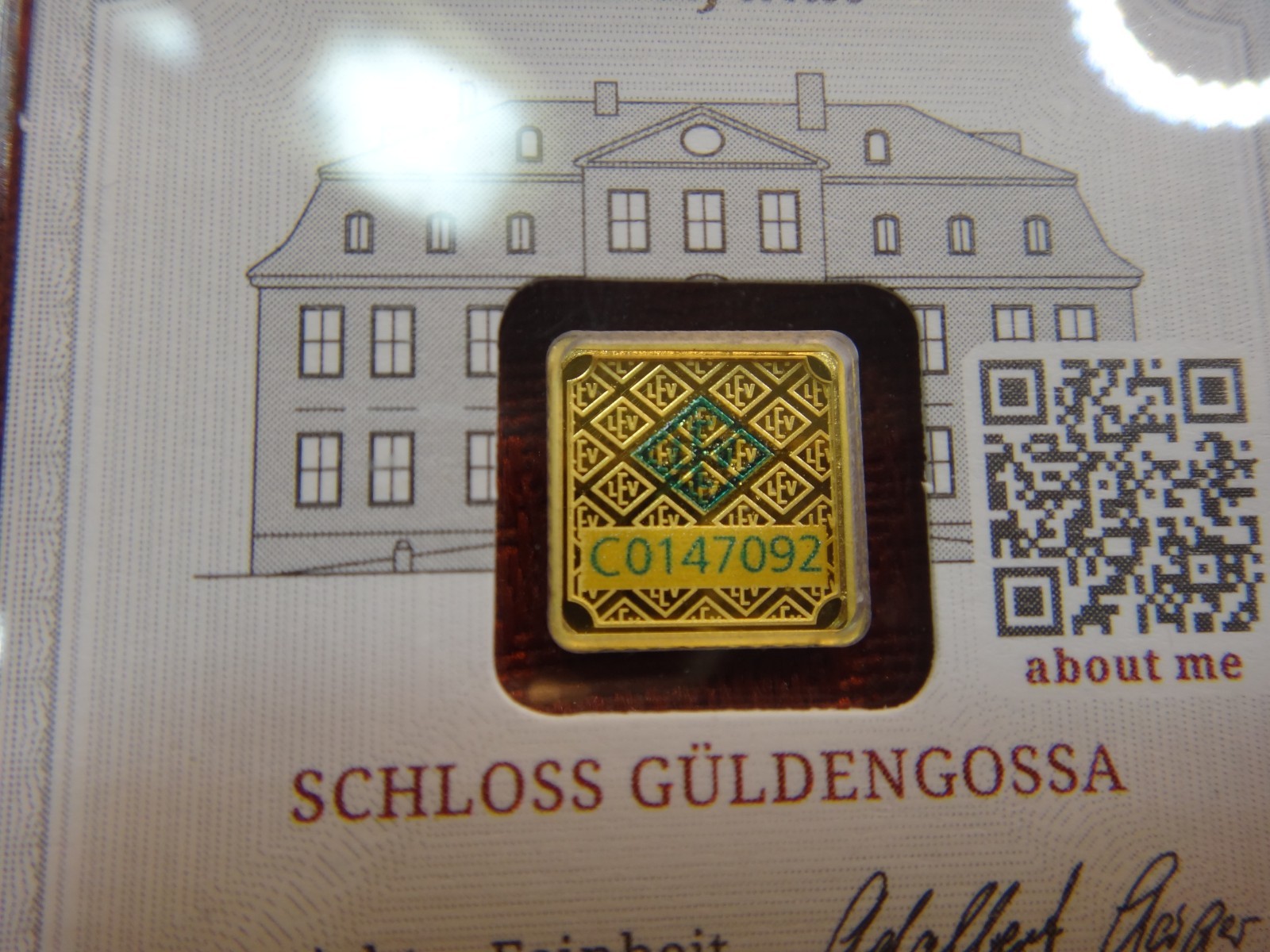 Geiger 1 Gram .9999 Gold Bar in Assay Made in Germany – Free S&H USA