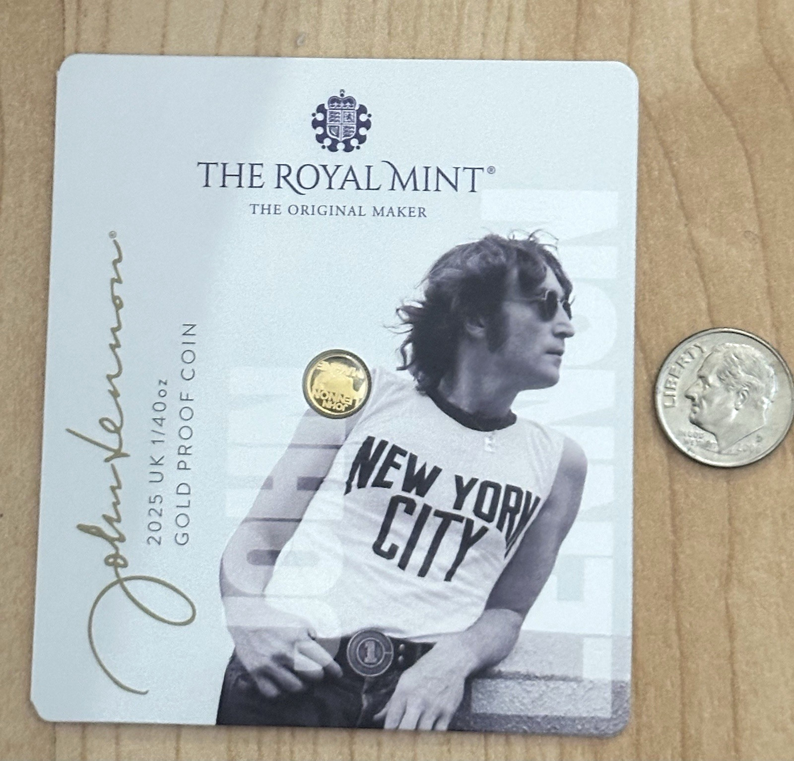 2025 Great Britain JOHN LENNON Music Legends 1/40 oz Gold Proof in Card L.E.1250