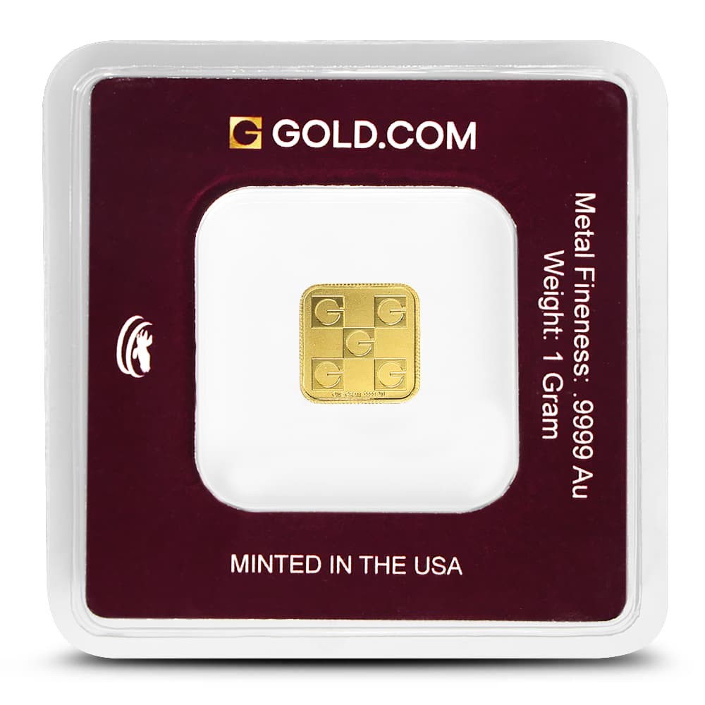 1 Gram GOLD.COM Square Gold Bar (New w/ Assay)