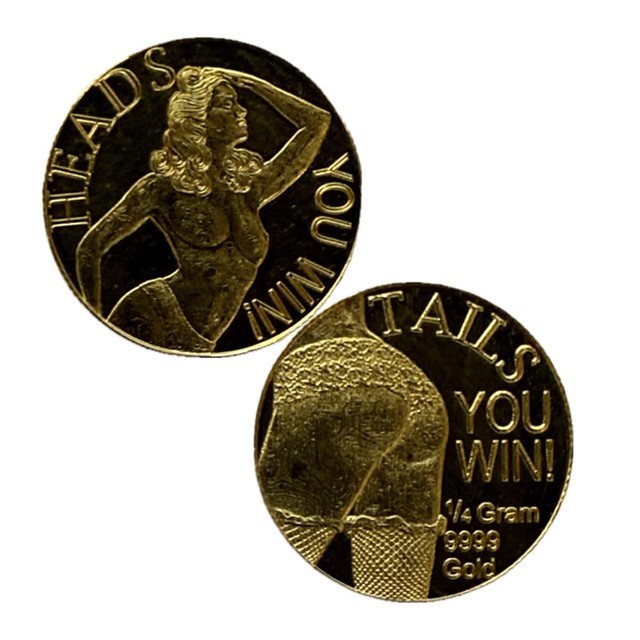 Roll of (10) – 1/4 Gram .9999 Fine Gold Rounds – Heads and Tails (In Capsules)
