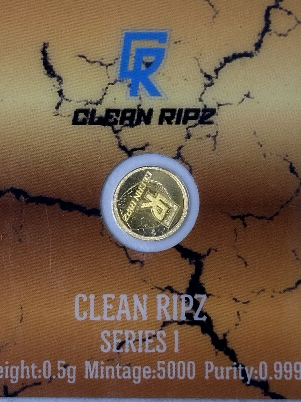 Clean Ripz Series 1 Gold Bullion Coin 0.5 Gram .9999 Fine Gold Limited Mintage