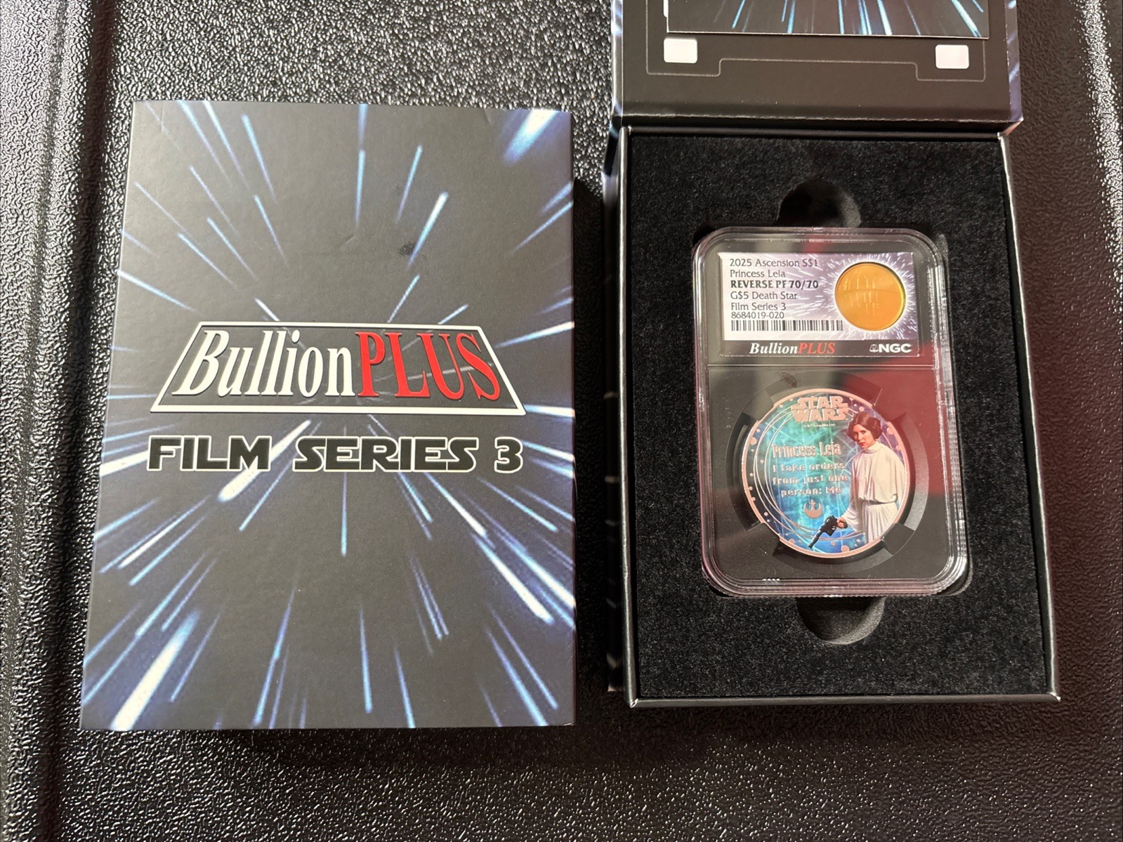 2025 Ascension Leia S$1 – NGC PF 70/70 REVERSE PF – 1/10 oz GOLD Death Star