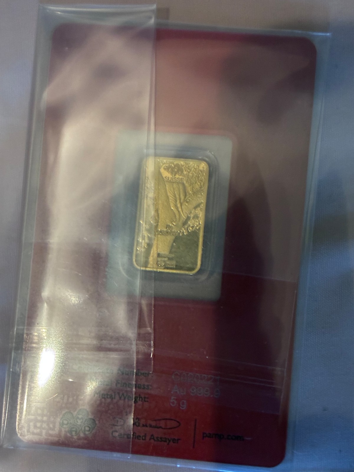 PAMP Suisse 5 gram Gold Bar – Lunar Tiger 2022 – ASSAY CoA Card – Factory Sealed