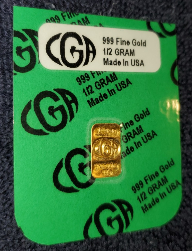 GOLD 1/2 GRAM (24K PURE GOLD BULLION BAR 999 FINE PURE GOLD