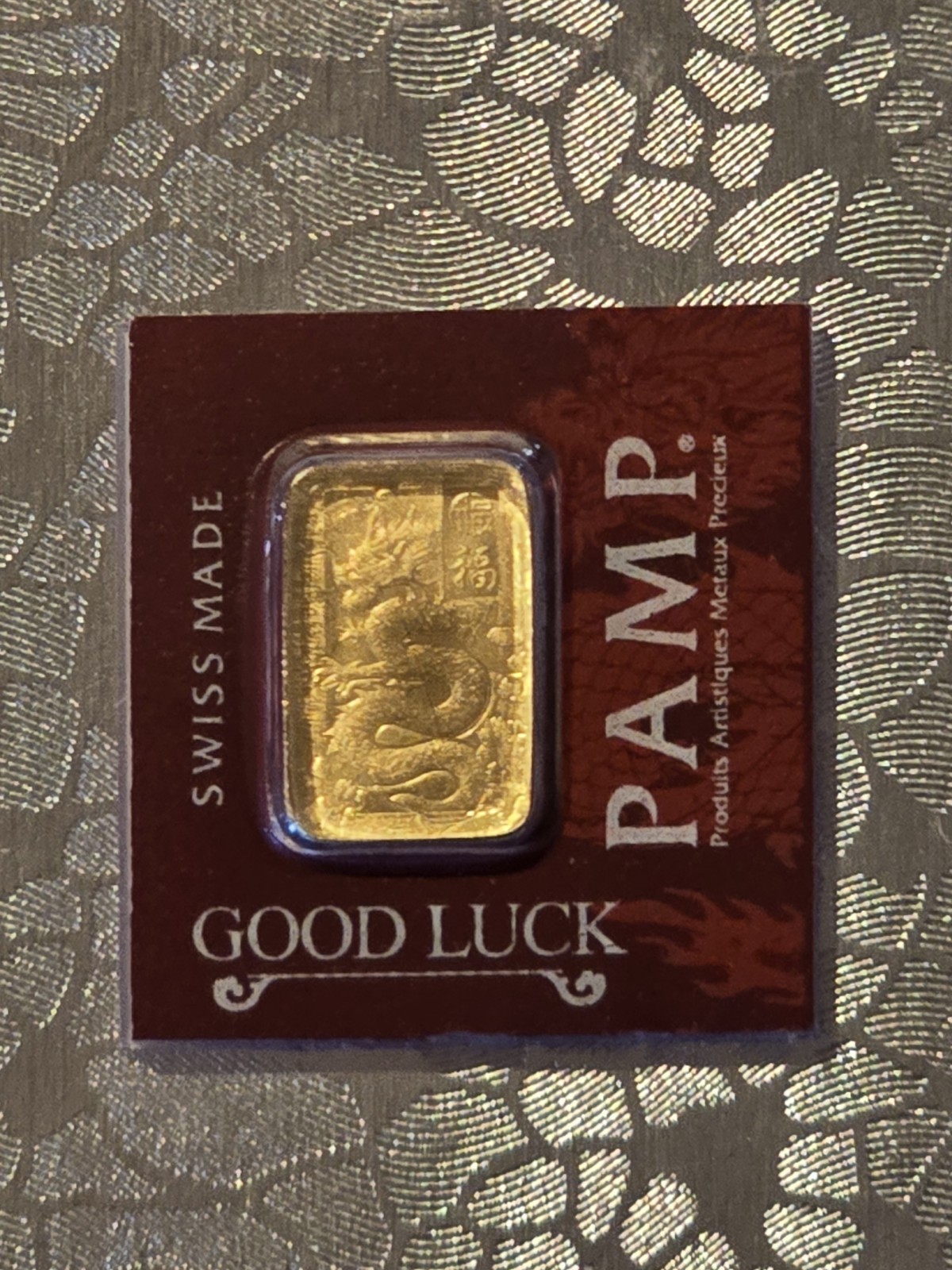 PAMP Dragon 1 Gram Gold Bar Multigram Good Luck Dragon .9999 Fine Bar