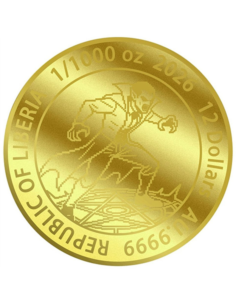 2026 Liberia Pixel Vampire 1/1000oz 9999 Gold Coin in Themed Card