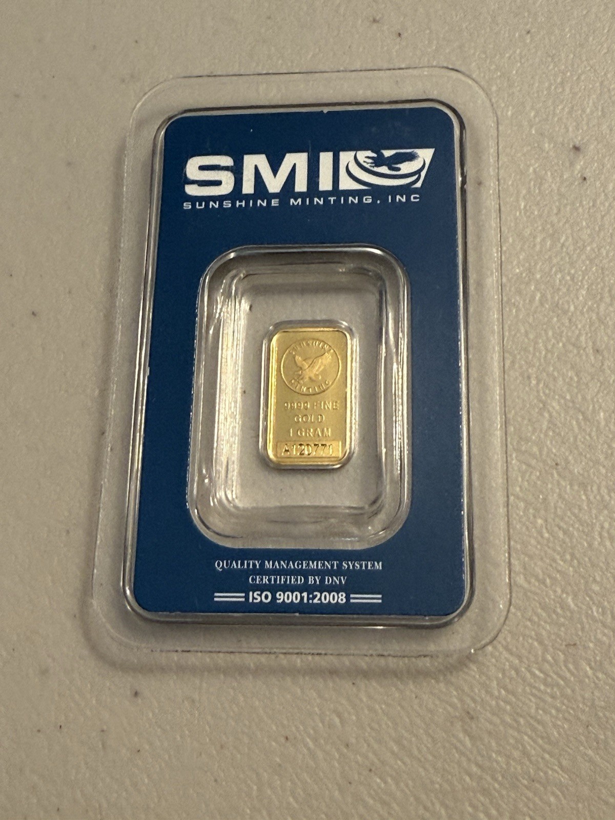 Sunshine Minting (SMI) 1 Gram 9999 Gold Bar-Sealed W Assay! W Security Feature🦅