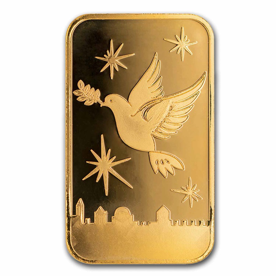 2.5 gram Gold Bar – Holy Land Mint Dove of Peace (In Assay)