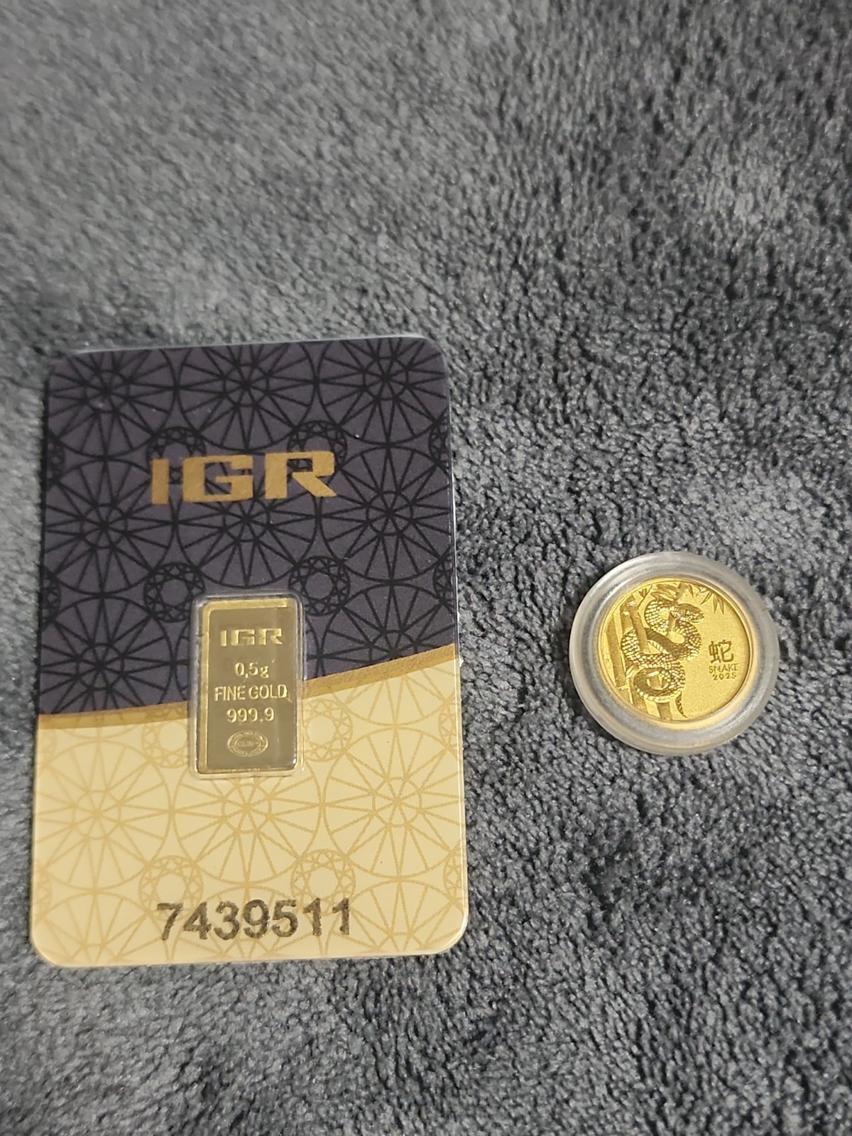 2025 GOLD SNAKE AND .5 GRAM GOLD BAR