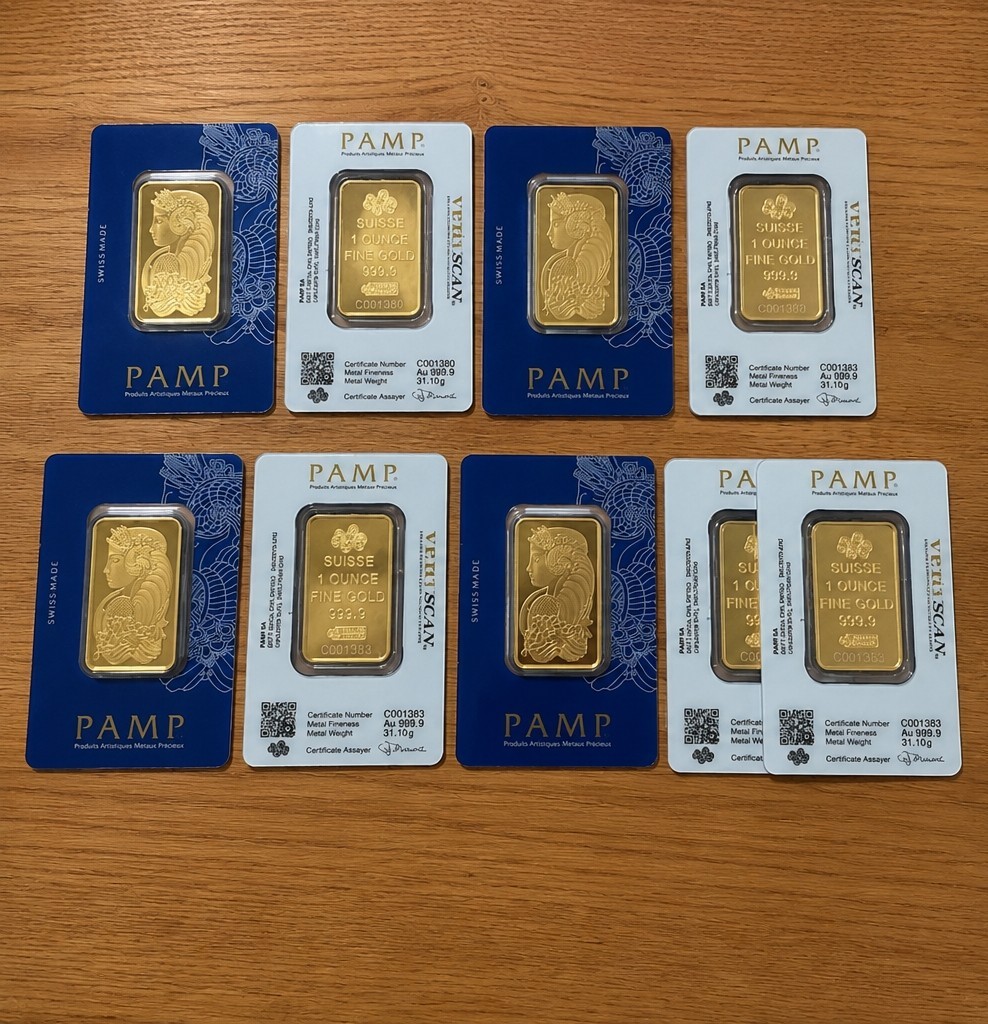 PAMP Suisse 1 oz 999.9 Fine Gold Bar Bullion in Veriscan Assay Card