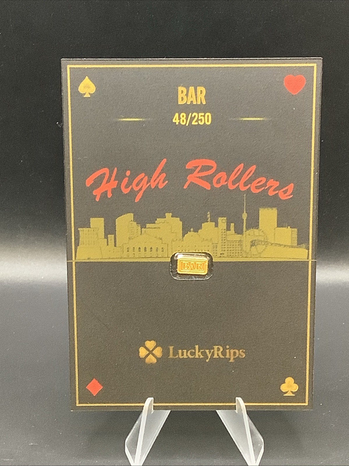 Rare 1/2 – .5g Gram Gold Bar Lucky Rips High Roller In Assay 250 Mintage