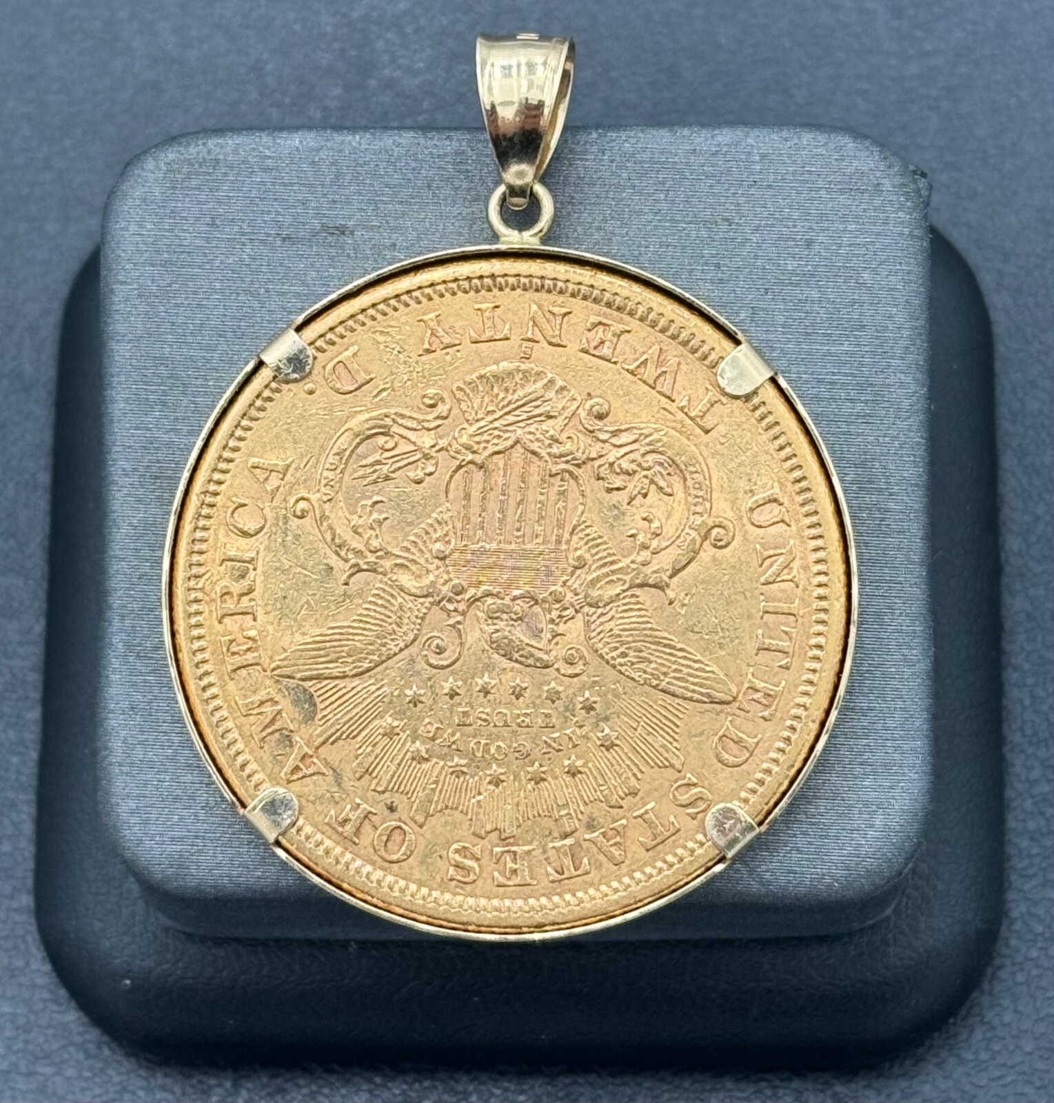 1874-S Liberty Head Type 2 $20 Gold Double Eagle Coin & 14kt. Bezel/Pendant