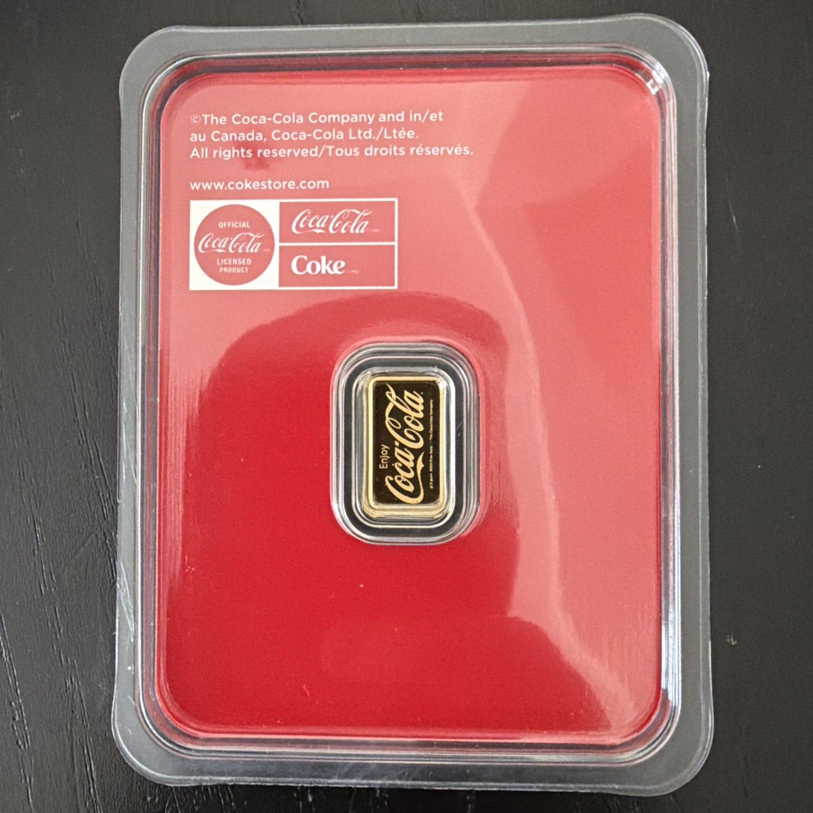 Coca-Cola 0.5g Gold Bullion Bar 999.9 Fine Gold in Tep Rare Collectable