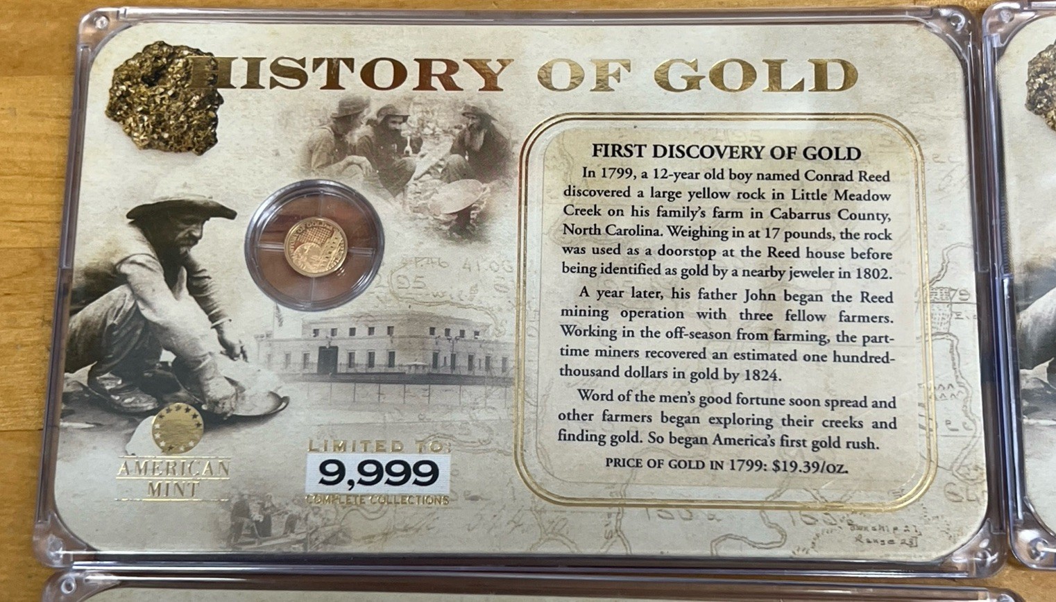 Gold .5g Each 14k American Mint {U.S. HISTORY OF GOLD} Set Of 4