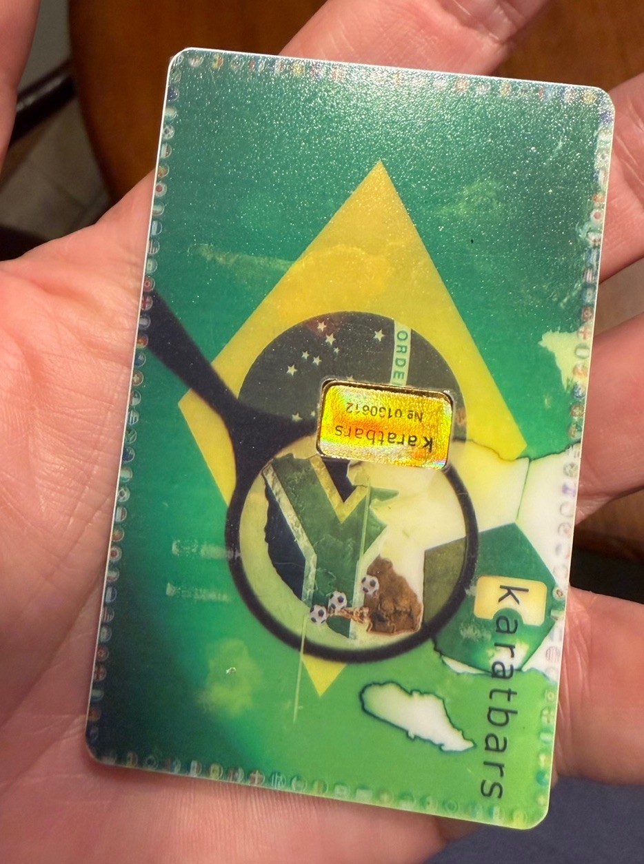 Karatbars 1 Gram .999 Fine Gold Bar Brazil 2014 World Cup Soccer Unique Karatbar