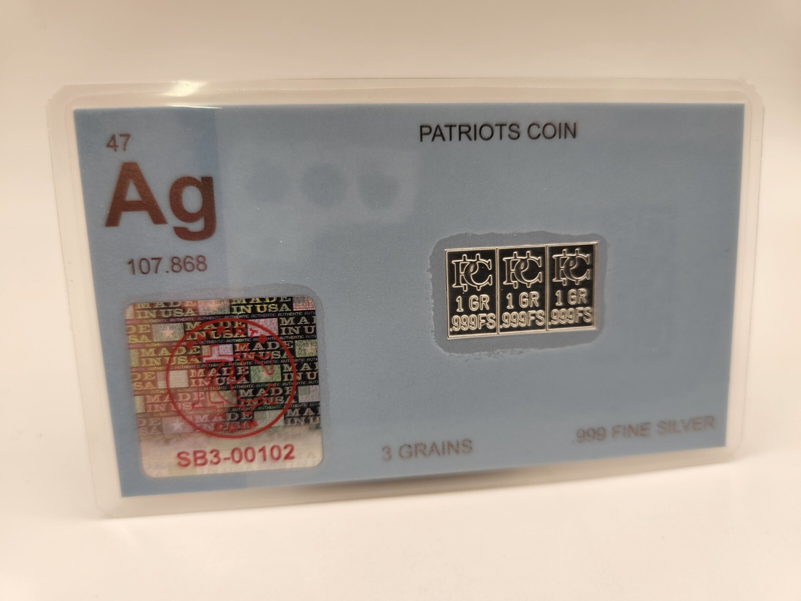 Silver/Gold Bars That Breaks into 3 One GR Bars Gold Bullion .9999 Gold Bar Au