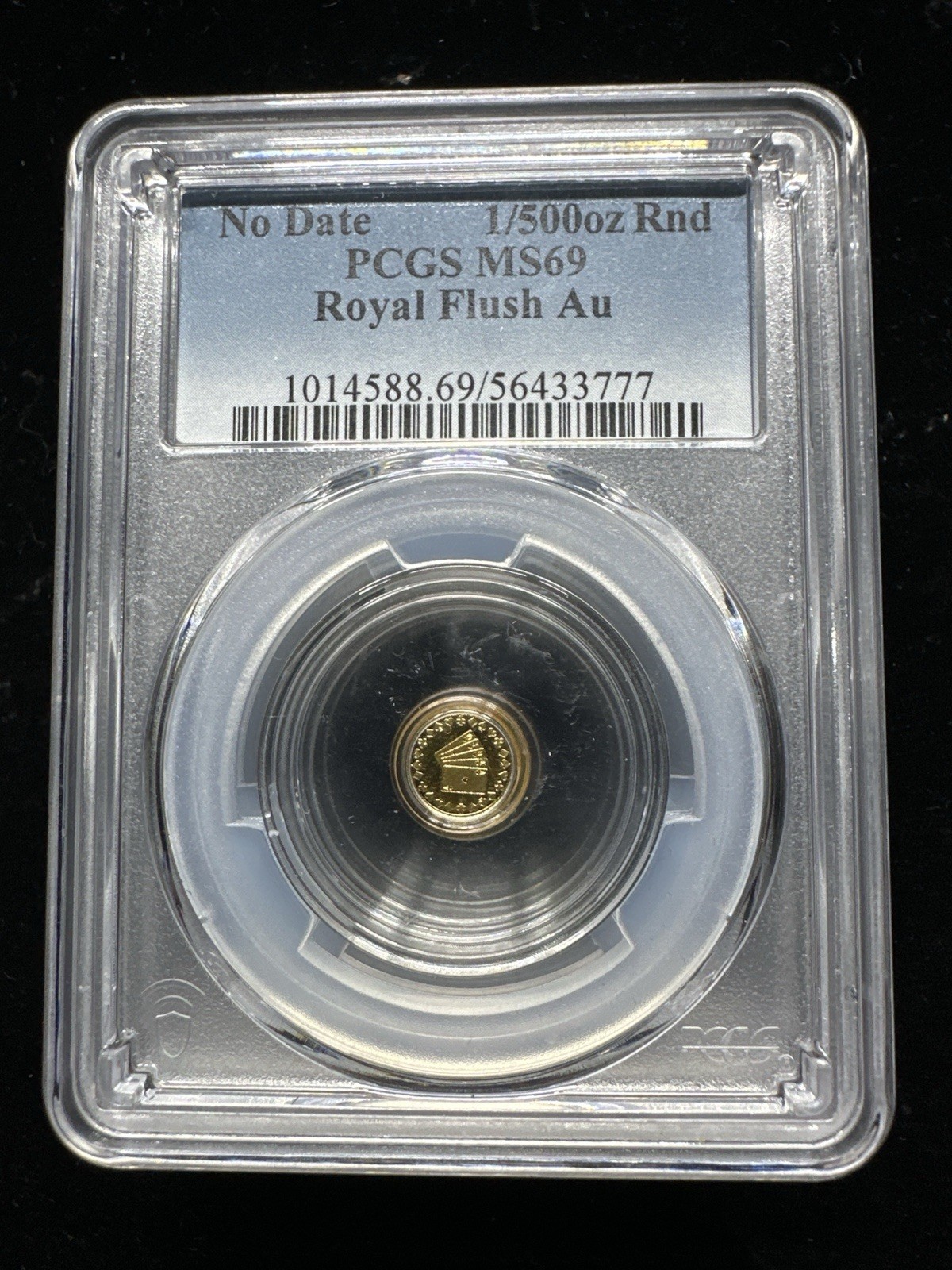 Lot of 3 PCGS MS69 Fractional Gold Rounds 1/200 & 1/500 oz Pirate Royal Flush