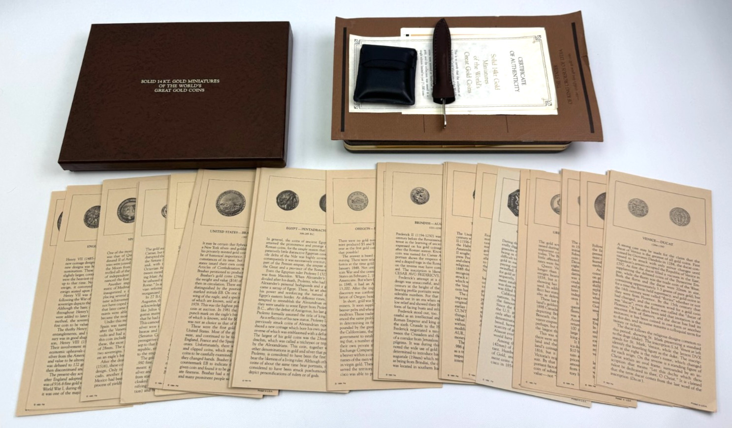 49 RARE Franklin Mint 14K Gold World Mini Coins ~25 Grams w/ COA Paperwork 1981